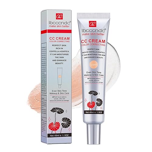 Crema CC correctora de color, base hidratante CC Cream con Centella Asiatica multiusos pre-maquillaje corrector facial hidratante protector solar