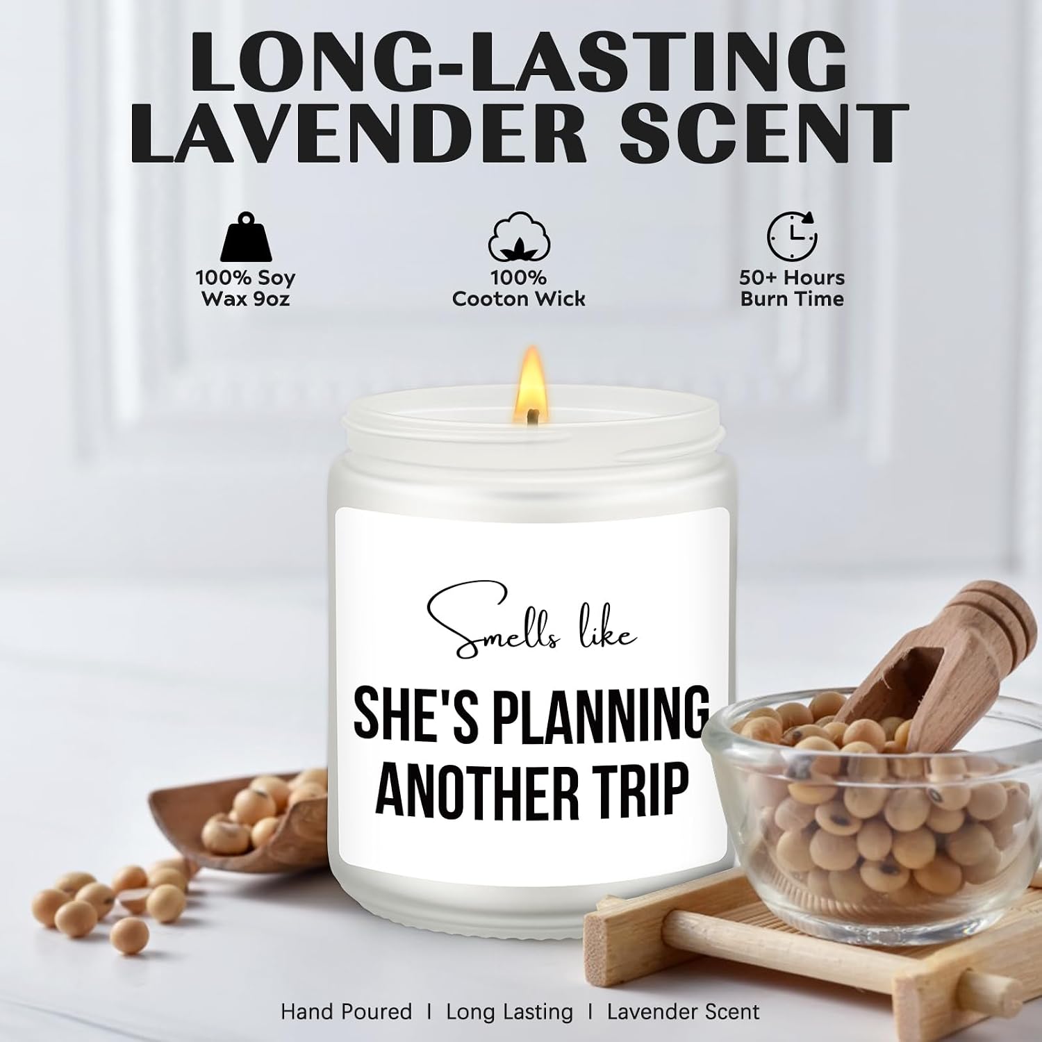 Smells Like She's Planning Another Vacation Candle, Traveler Gifts