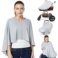 Vista 8 de Funda de lactancia y poncho de lactancia para bebé, cubierta de lactancia materna multiusos para toldo de asiento de automóvil, funda de asiento