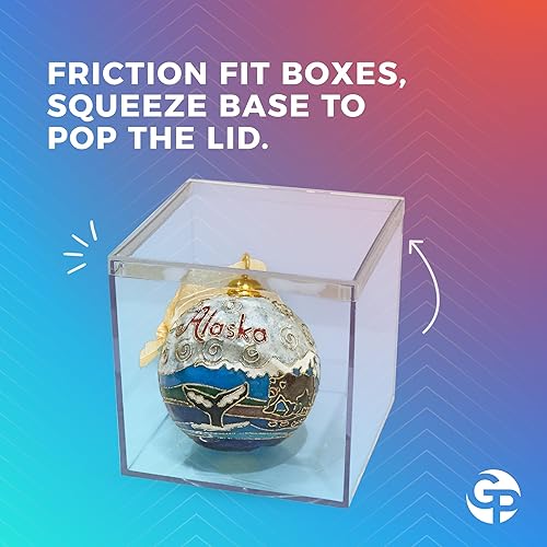 Miniatura 5 de Paquete de 8 cajas de acrílico transparente con tapas, 4 pulgadas de largo x 4 pulgadas de ancho x 4 pulgadas de alto, fabricadas en Estados Unidos,