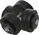 Soozier Adjustable Weight Dumbbell Set for Weight Fitness Training Exercise Fitness Home Gym Equipment, Black (Pair)