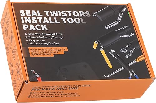 Miniatura 7 de Juego de herramientas de instalación de sellos hidráulicos, kit de torsión de sello de cilindro hidráulico con púa de sello de dos caras, kit de
