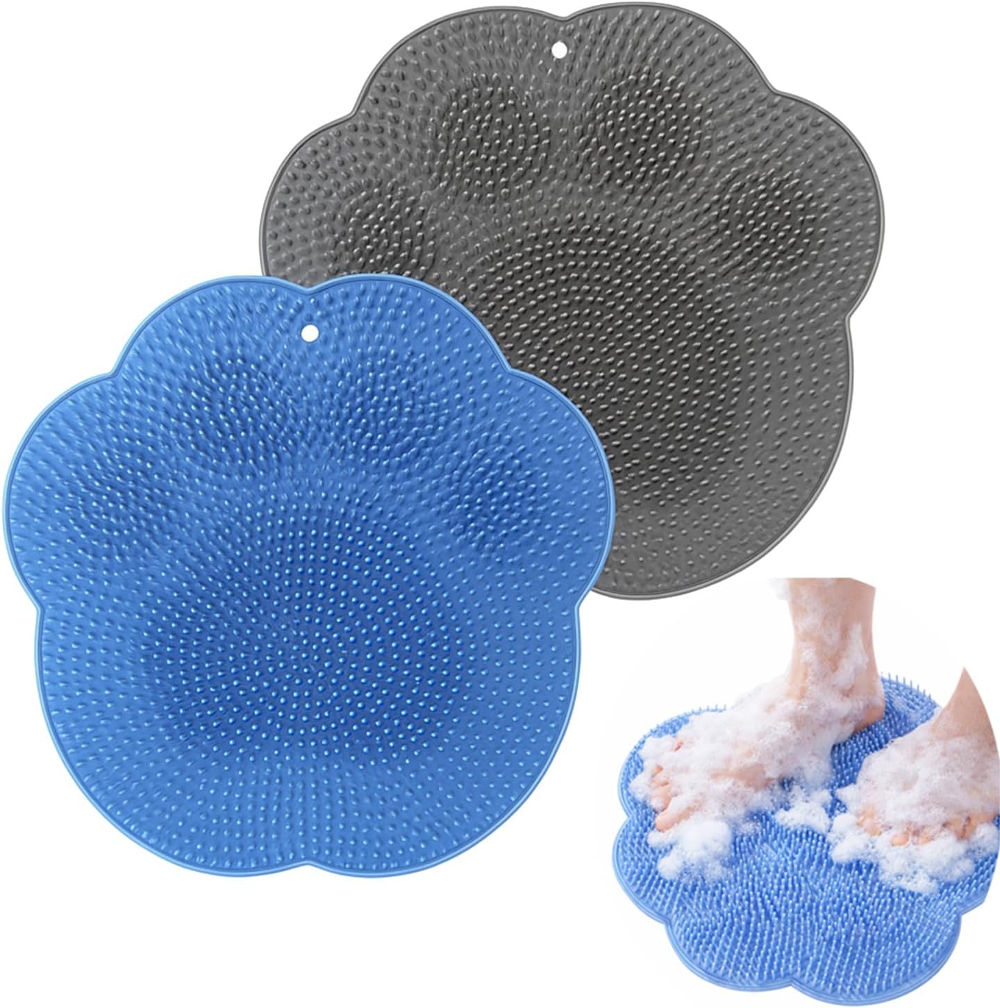 Shower Foot Scrubber Mat – Silicone Foot Brush with Non-Slip Suction Cups, Exfoliating & Massage Pad for Feet and Back Cleaning, Refreshing Shower Experience