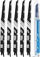 Reciprocating Saw Blades for Wood - 5 Pieces - 9"/230mm HCS Steel Reciprocating Saw Blades for Cutting Wood and Plastic - 6 TPI (Teeth Per Inch)