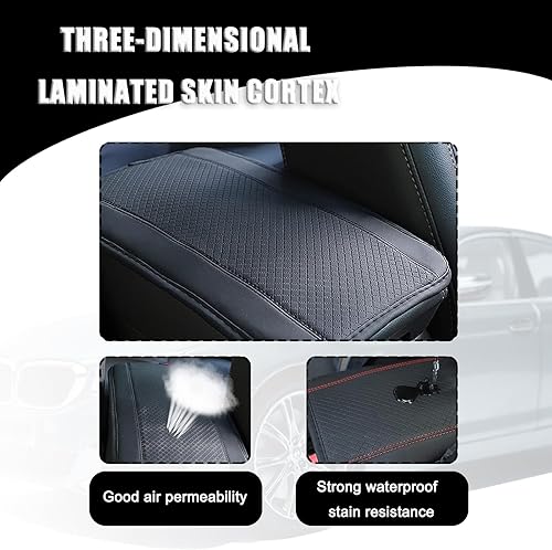 Miniatura 5 de Paquete de 1 alfombrilla universal para reposabrazos de automóvil, estampado de cuero de fibra en relieve, cubierta impermeable para reposabrazos