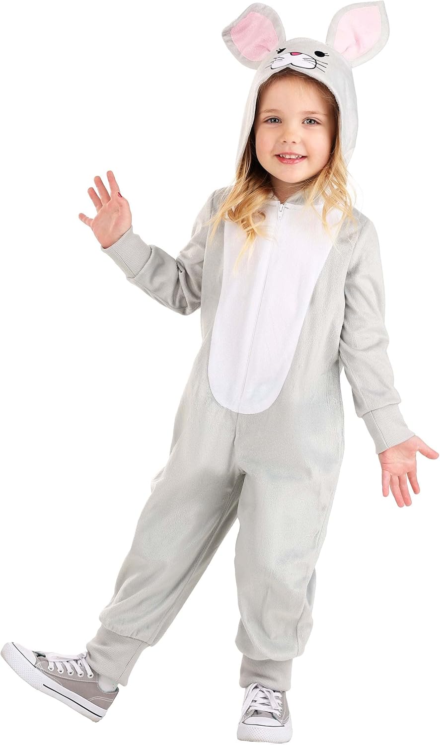 Toddler Funny Bunny Costume, Girl's Bunny One-piece, Fuzzy Rabbit Dress Up Outfit