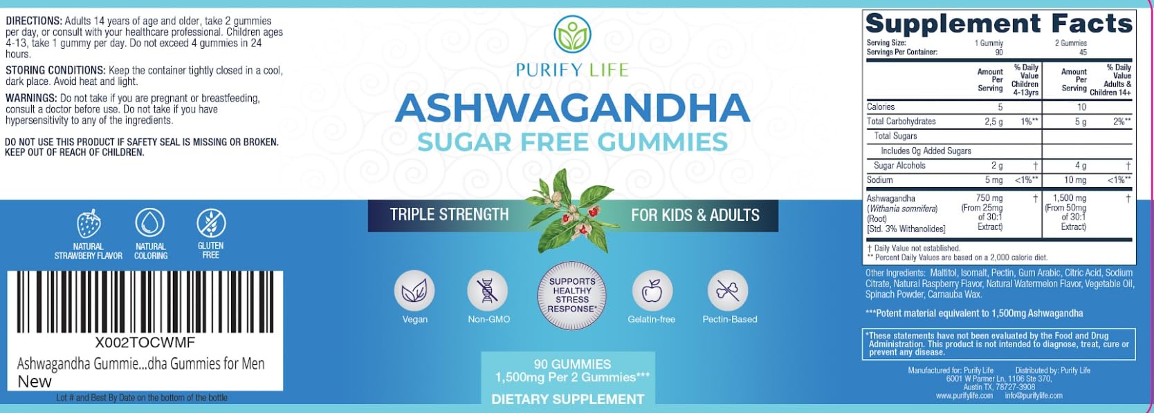 Sugar-Free Ashwagandha Gummies for Stress, Sleep & Mood Support, 90ct — Amazon image 9