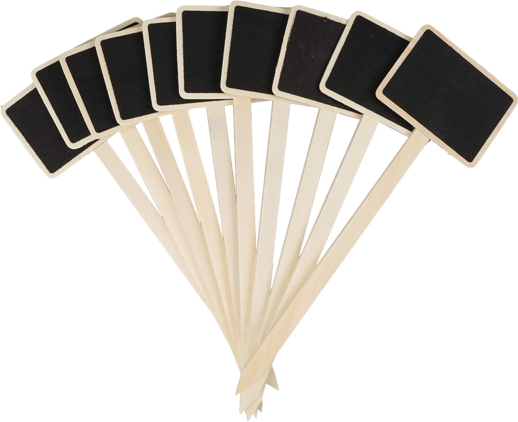 20Pcs Wooden Plant Labels Black Board Markers Plant Signs Mini Chalkboard Garden Stakes Tags T-Type Tags for Vegetable Seeds Trees Herbs Flowers Garden Rectangular