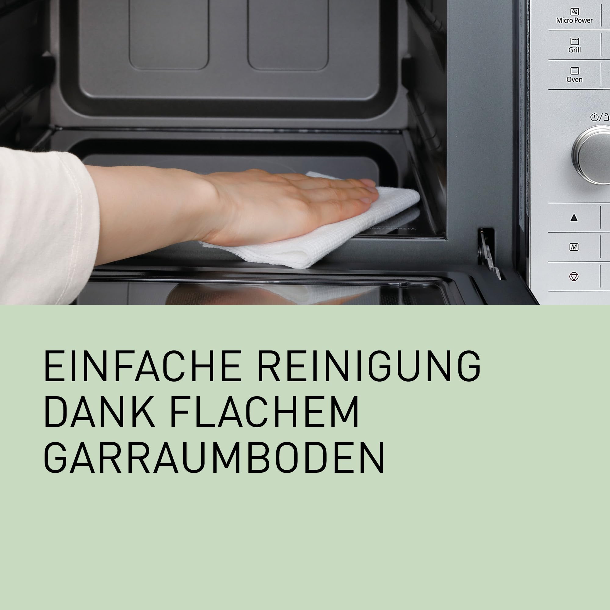 Panasonic NN-DF385MEPG Mikrowelle ( 1000 Watt, Ofen Kombi, Inverter Mikrowelle, 23 Liter, ohne Drehteller) silber