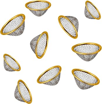 Conical Bowl Pipe Screens Gauzes Durable Stainless Steel with Brass Ring, 12mm,15mm,17mm,20mm Pipe Screens Filters, Pipe Bowl Screens Gauzes, Pipe Smoke Screen Filters 10 Mixed