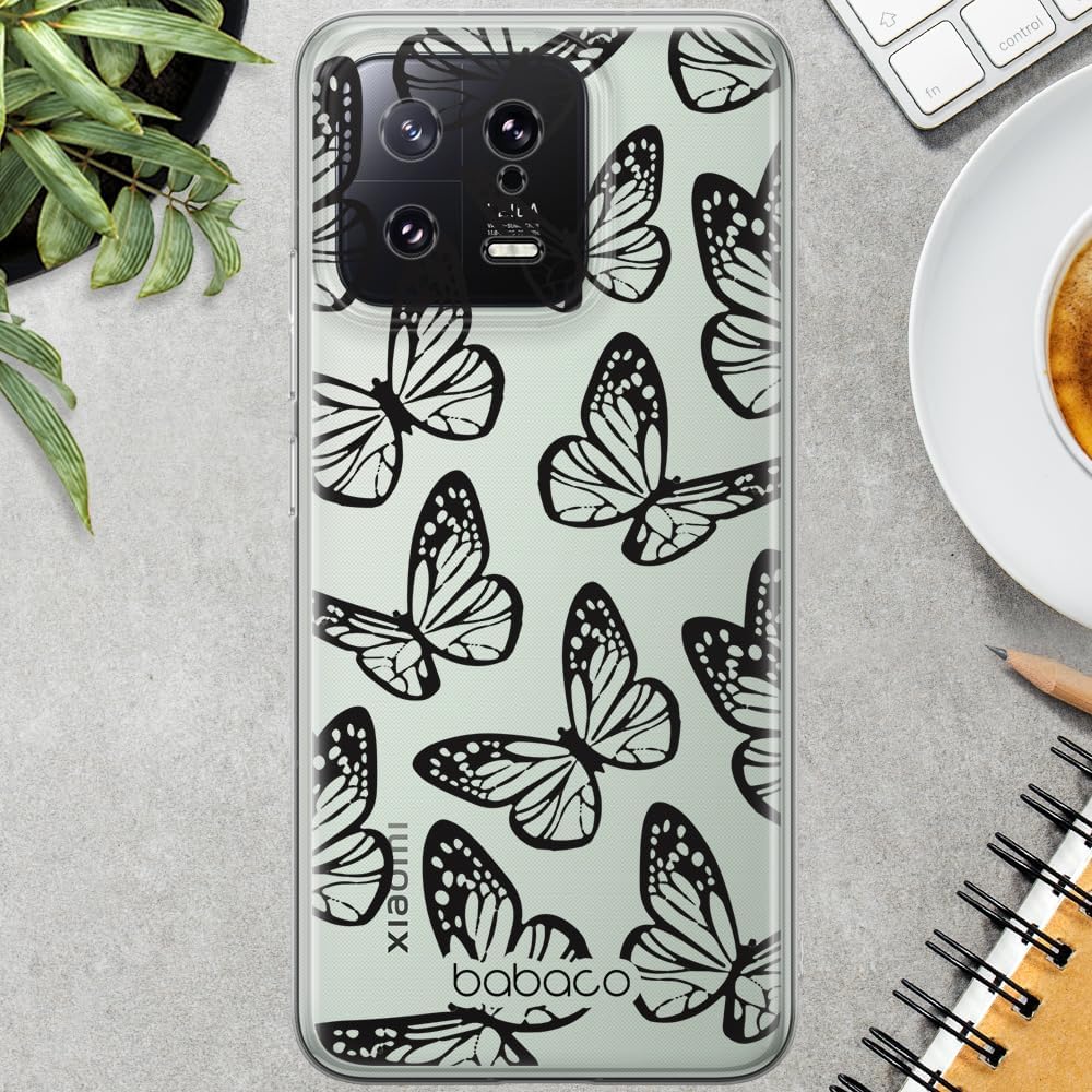 BABACO ERT Group Mobile Phone case for Xiaomi 13 Original and Officially Licensed Pattern Butterflies 002 optimally adapted to The Shape of The Mobile Phone, case Made of TPU