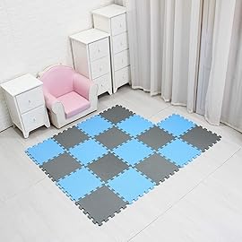 MQIAOHAM 18 Pieces Puzzle Play Mats, Soft Baby Play Mat, Kids Interlocking Foam Floor Tiles, Toddlers Carpet Playmats G301018-107112