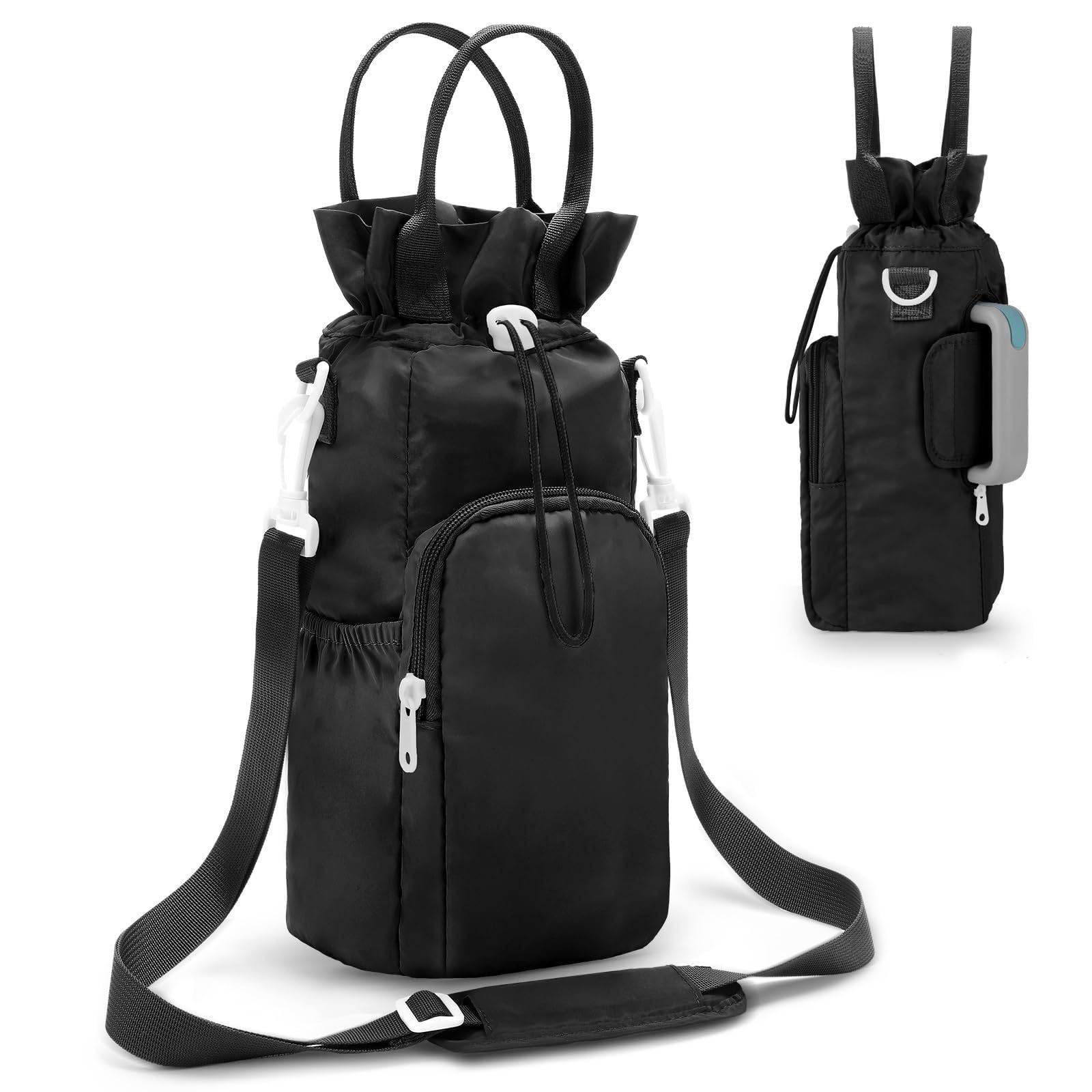 Frouen Water Bottle Carrier Bag, Water Bottle Holder With Strap For Stanley 40oz Tumbler, Crossbody Insulated Water Bottles Holder with With Phone Pouch Carrier Sling Bag