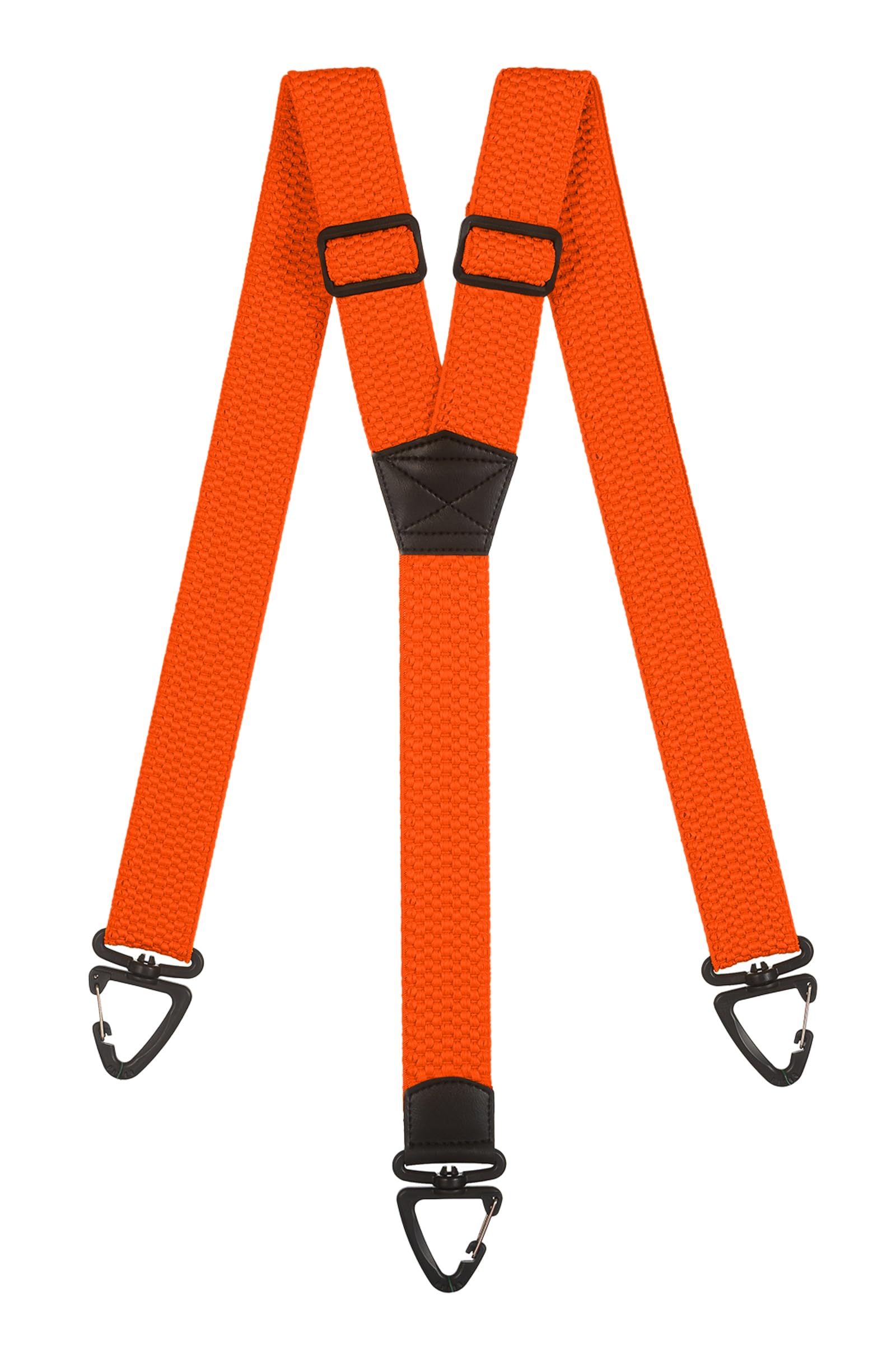 Olata Men's Orange Heavy Duty Y-Shape Braces/Suspenders With Plastic Carabiner Clips - 4Cm.