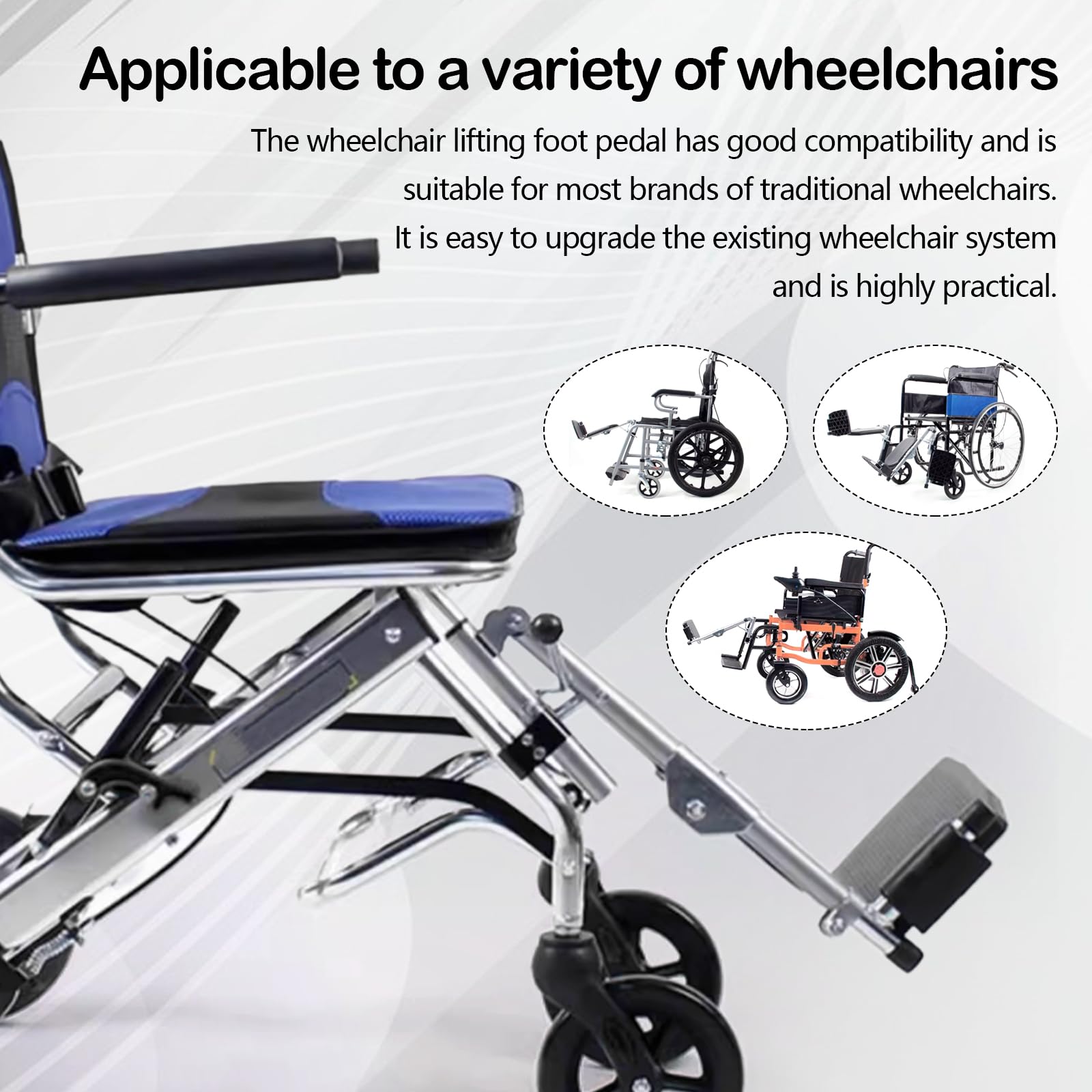 ReposapiéS Elevables Para Sillas De Ruedas, Reemplazo Universal De ReposapiéS áNgulo Ajustable De 90° A 180° Capacidad De Carga De 100 Kg Para Personas Con Discapacidad Y Personas Mayores (Par)