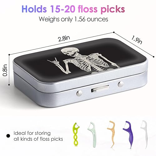 Miniatura 9 de Estuche portátil de hilo dental, fácil de almacenar púas de hilo dental de varios tamaños, dispensador de hilo dental portátil es perfecto para