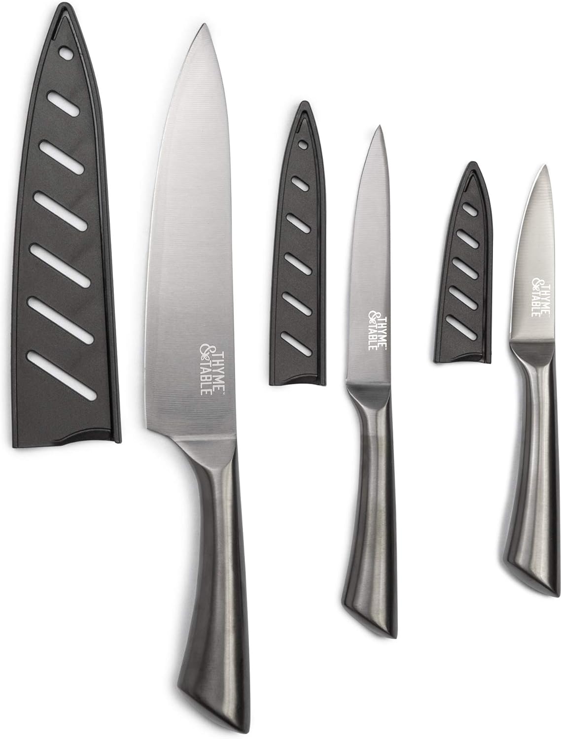 Luxury Carbon Stainless Steel Knife Set 3pc. Thyme & Table, TT0031 Home & Kitchen
