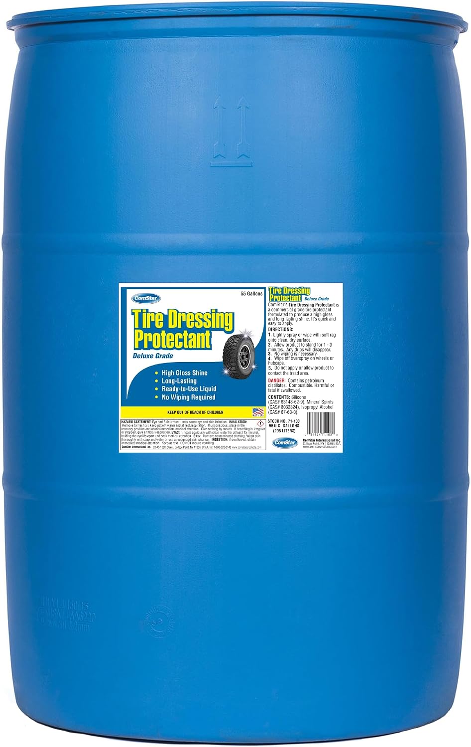 Tire Dressing Protectant, 55 Gallons, Deluxe Grade, Car Tire Care, High Gloss & Long-Lasting Shine, Easy Application, No Wiping Needed, Ready-to-Use, Solvent-Based (71-103)