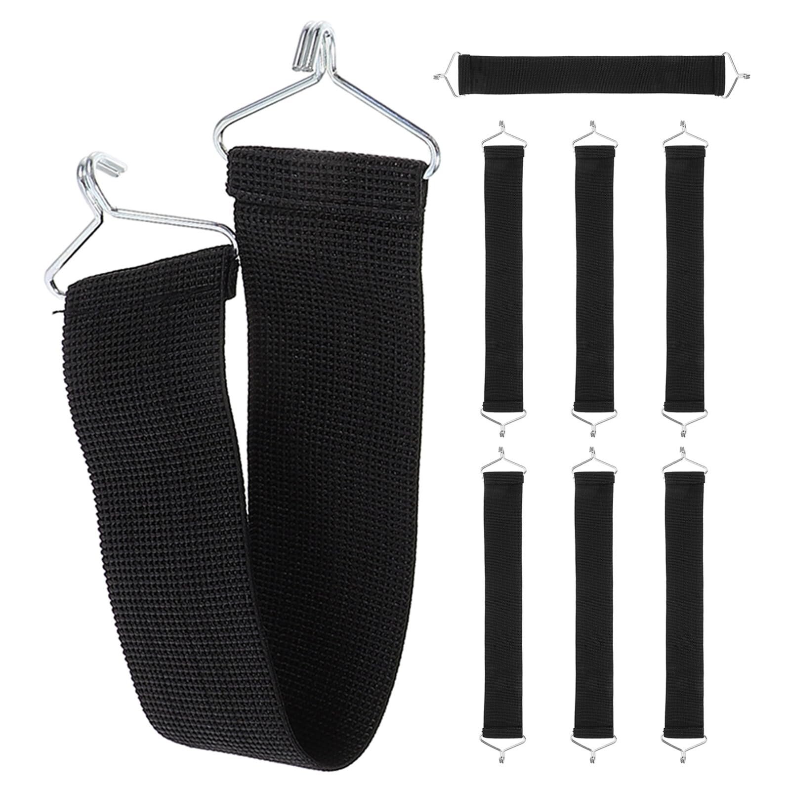 Sangles de rechange noires pour chaise longue pliable (Lot de 8 elasticités renforcées)