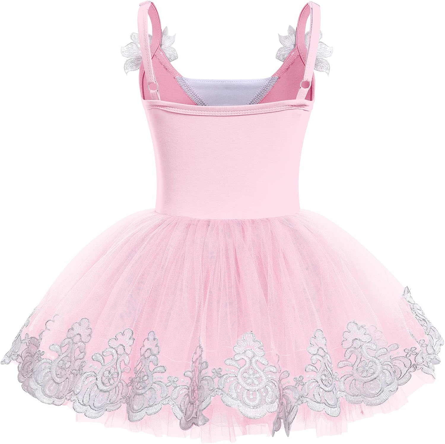 ODASDO Ballet Leotard For Girls Camisole Tutu Skirts Shiny Sequin Flower Embroidery Dance Dress Gymnastics Bodysuit Outfit