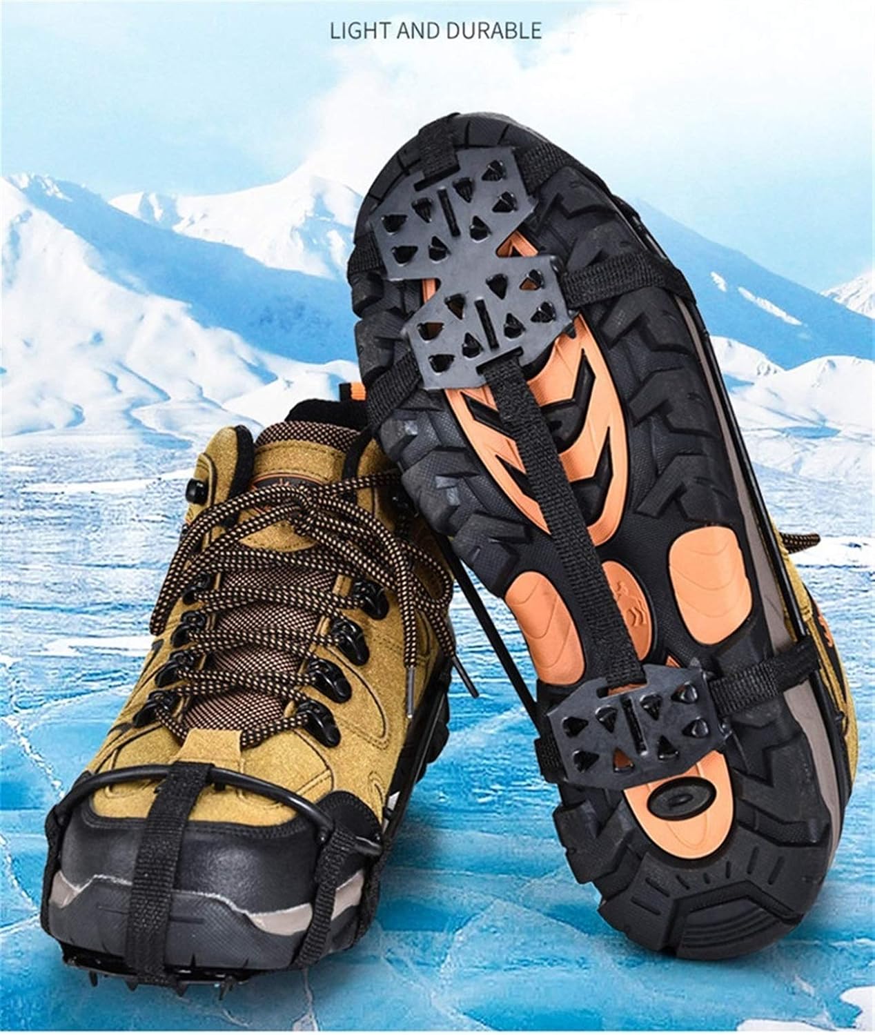Ice Snow Grips 24 Teeth Ice Gripper for Shoes Women Men Crampons Ice Gripper Spike Grips Cleats for Snow Climbing Hiking Ice Grips for Shoes