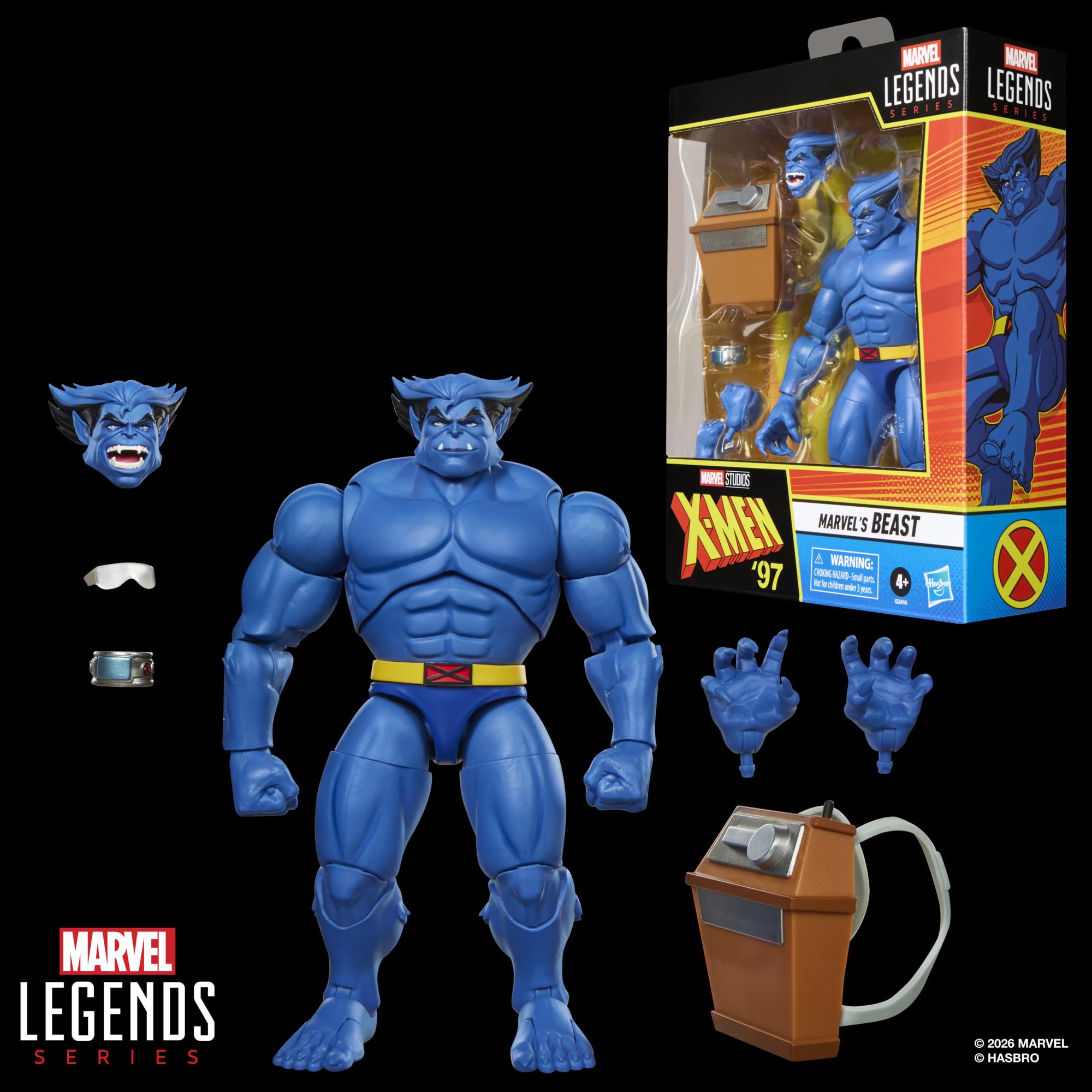 Serie Hasbro Marvel Legends, Marvel's Beast, action figure collezionabile ispirata a "X-Men '97", in scala da 15 cm