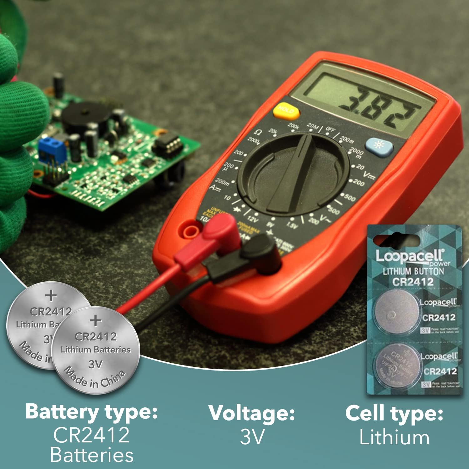 LOOPACELL CR2412 CR 2412 Lithium 3V 10 Batteries