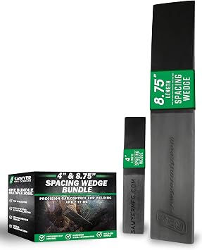 Sawyer 8.75" & 4" Spacing Wedge Bundle for Welding & Pipe Fittings Hardened Steel, Precision Gap Control for TIG & Ironworker Tools, Adaptable Metal Spacers for Home Improvement & Tree Felling
