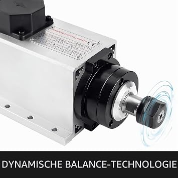 CNC Spindle CNC Motor 220V 2.2KW 2200W Square Air Cooled Spindle Motor 2.2 Ceramic Bearing ER20 24000RPM 400Hz for CNC Milling Machine