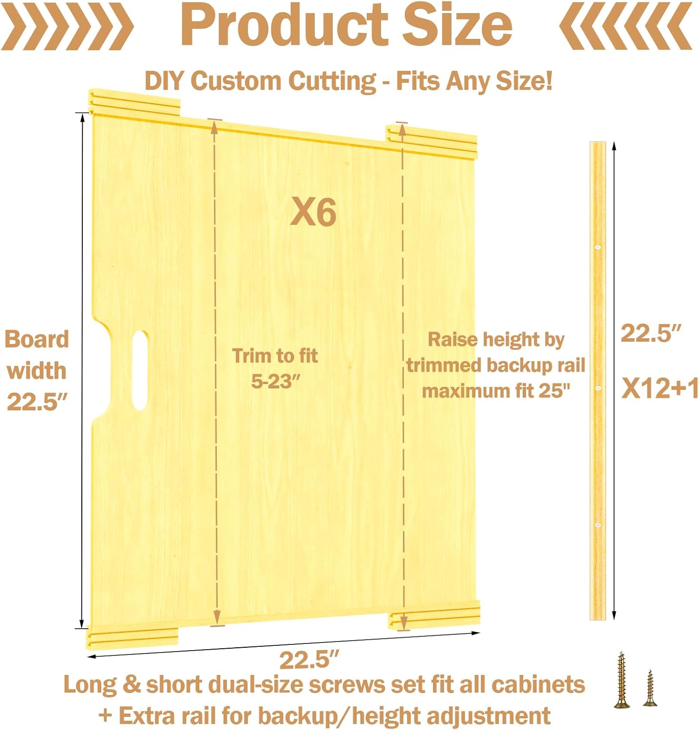6 Set Trim-to-Fit Wood Tray Dividers for Cabinet, Cookie Sheet Organizer, Multi Layer Embedded Plug-in Board Storage, Cuttable DIY Storage Divider Insert for Kitchen Bedroom Cabinet Closet - Image 2