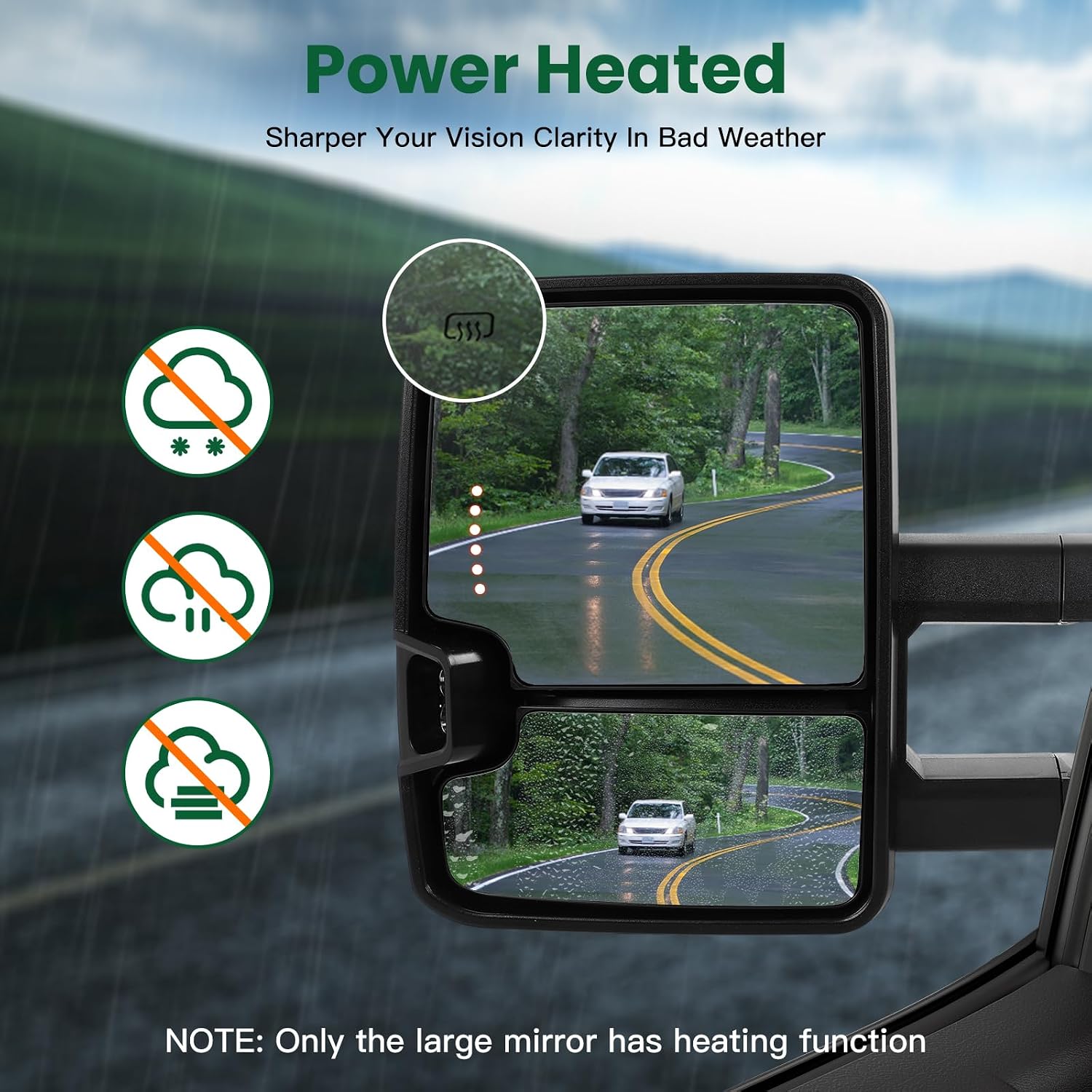 SCITOO Towing Mirrors Fit 2007-2017 for Toyota for Tundra Pickup Pair Set