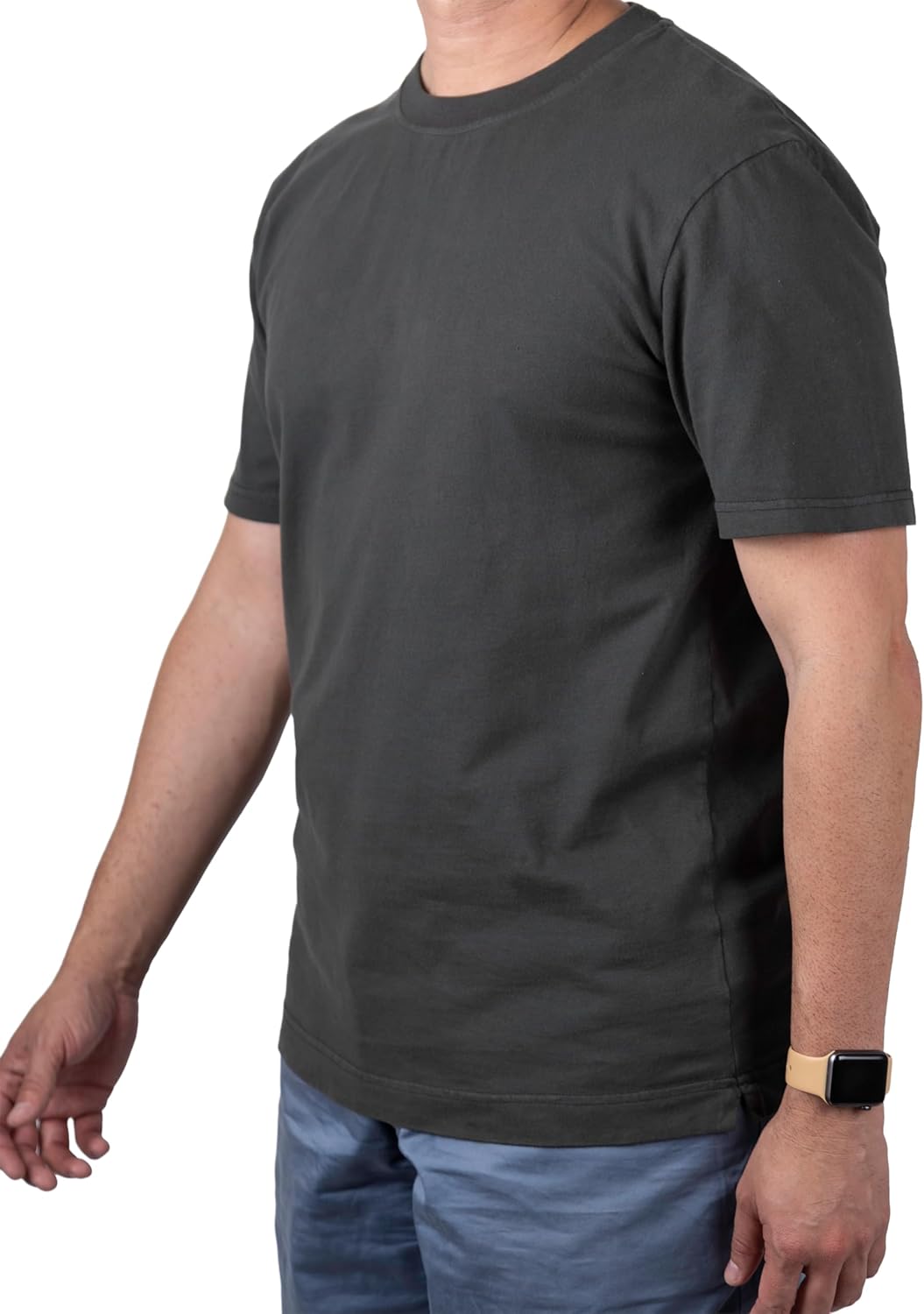 Mens t-Shirts Carbon Brushed, Mens Tshirts Cotton, 100% Organic Cotton, Breathable, Pre-Washed, Designed & Made in Europe