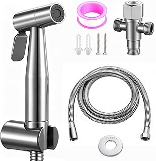 Bidet para WC, Grifo Bidet Mano Pulverizador Kit Pulverizador, Acero Inoxidable Ducha Higienica, Baño Tela Pañales Ducha Pulverización Cabezal para Higiene Personal, Cuidado Limpieza
