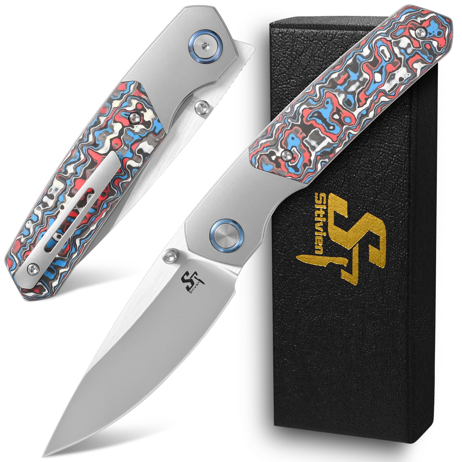 Amazon.com : Sitivien ST271 Folding Knife, M390 Steel Blade