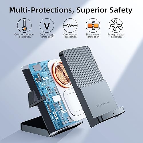 Miniatura 7 de Cargador inalámbrico, soporte de carga inalámbrica rápida de 15 W, estación de carga inalámbrica para iPhone 1514131211XRXS8, Samsung Galaxy