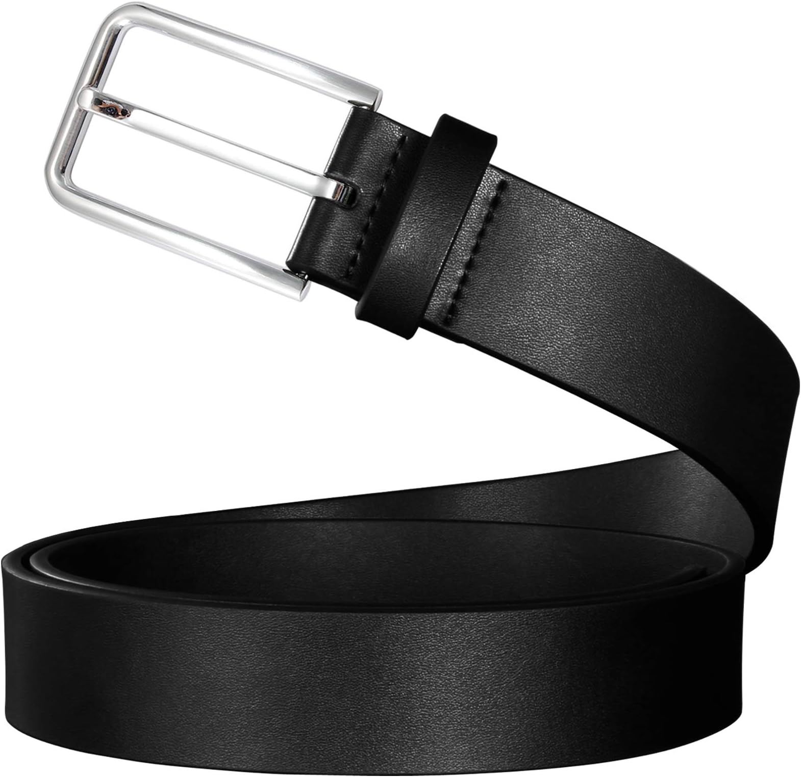 Belts for Men Big and Tall Mens Black Dress Leather Belts 1.3 Width 61&62 Waist Size Fitness (64 Belt)
