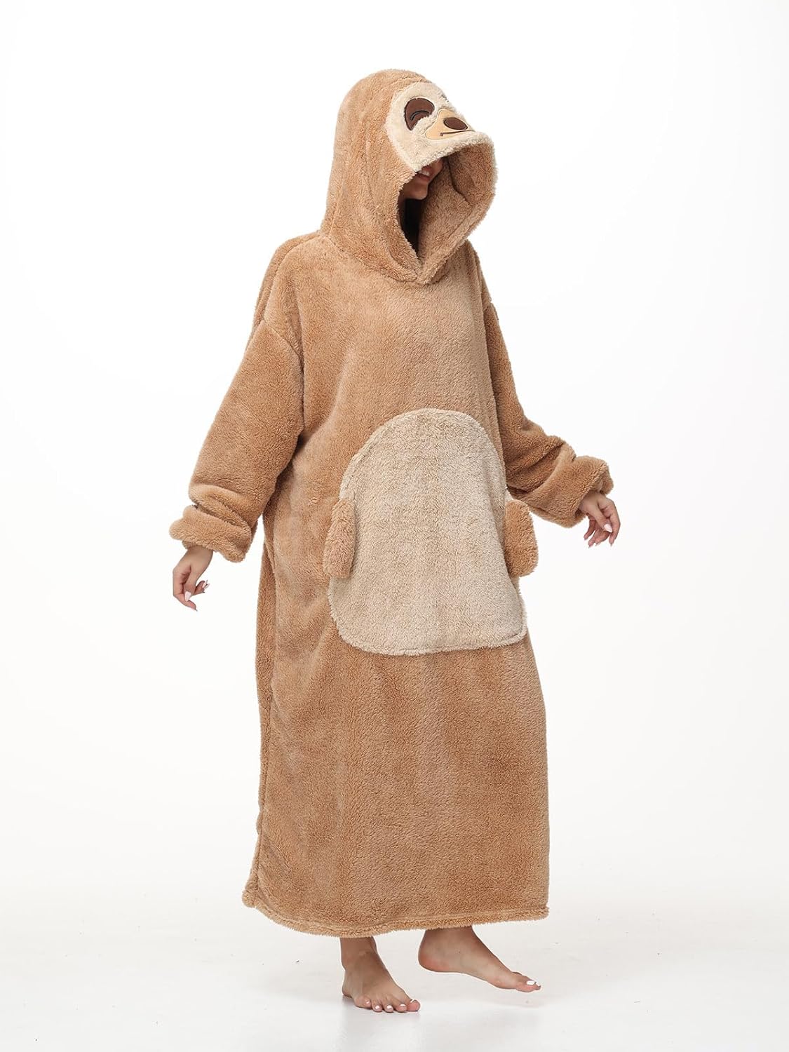 Très Chic Mailanda Wearable Blanket Hoodie for Women– Oversized Fleece Sweatshirt with Cute Animal Hood for Adults - Image 3