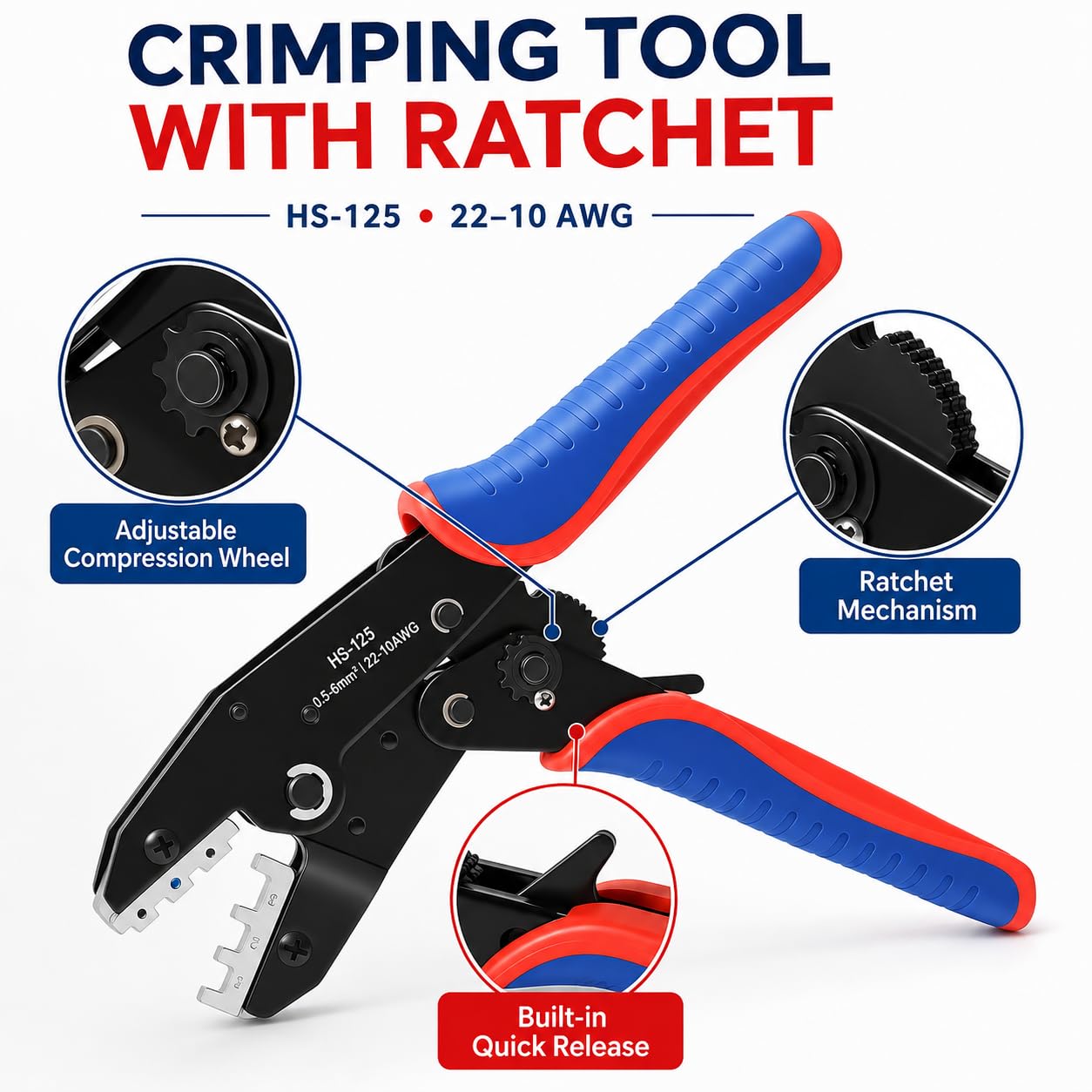 Lot de 400 connecteurs thermorétractables avec outil de sertissage