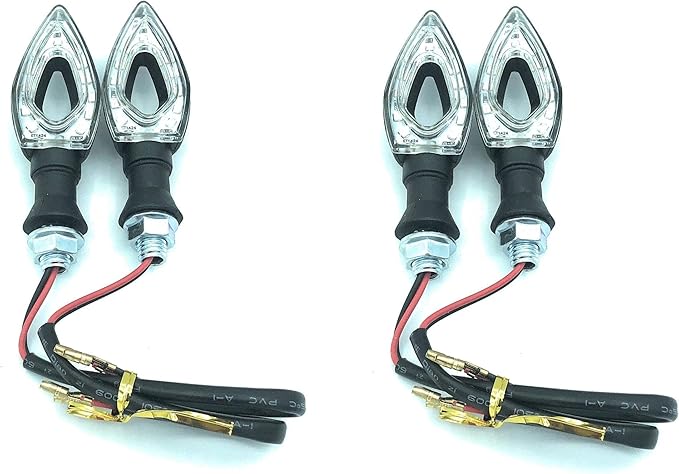 QUETO 4 Pcs Indicateurs De Moto Mini Feux De Signalisation 12V Étanche Universel Pour Moto Scooter Quad Cruiser Tout-Terrain