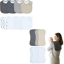 Waterproof Baby Bibs and Burp Cloths, 16-Piece Unisex Set