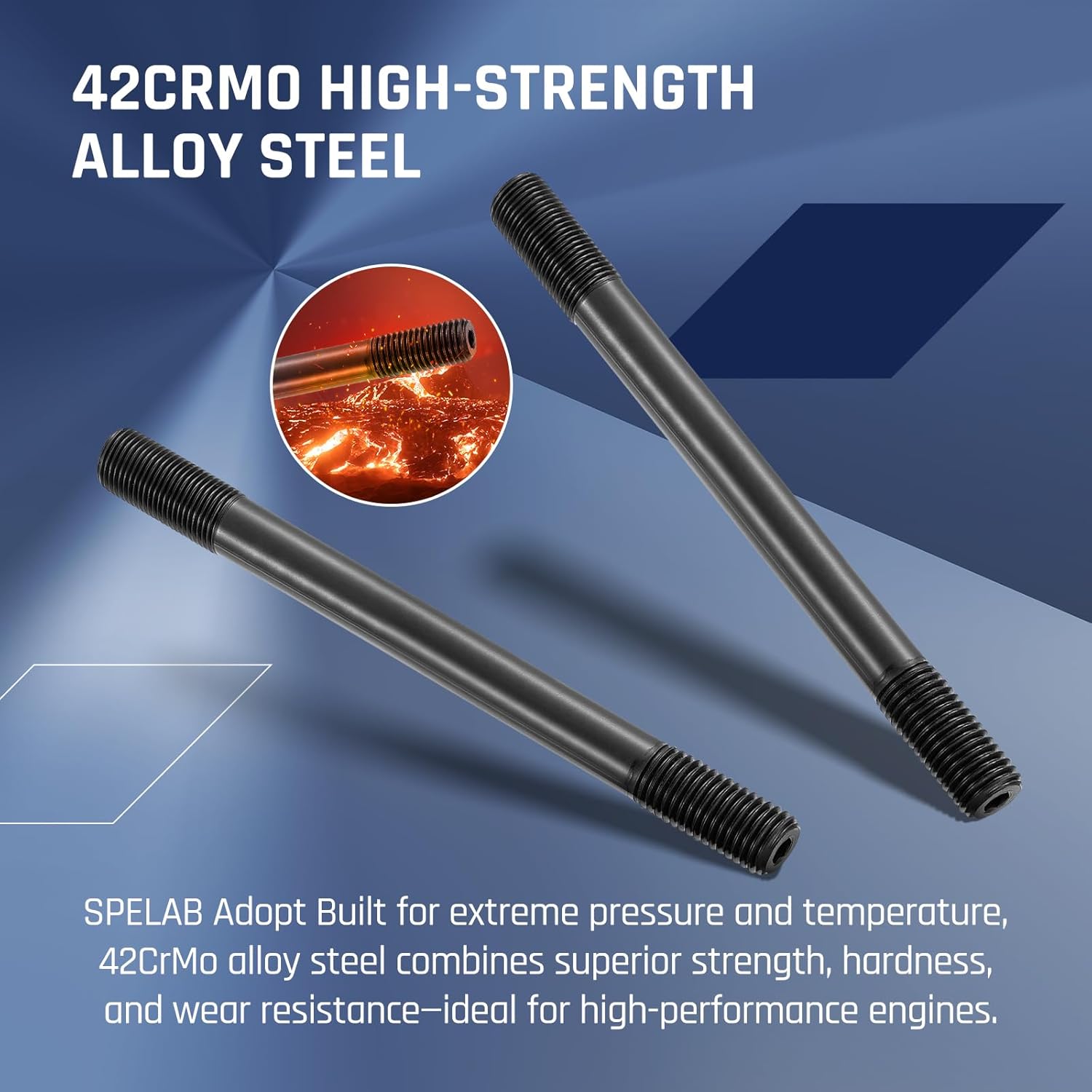 SPELAB Head Stud Replacement Kit Compatible with Chevy 2001-2016, 6.6L LB7 LLY LBZ LMM LML Duramax Diesel Engines Models with Studs and Nuts, Cylinder Head Stud Assembly Kit & Assembly Lubricant