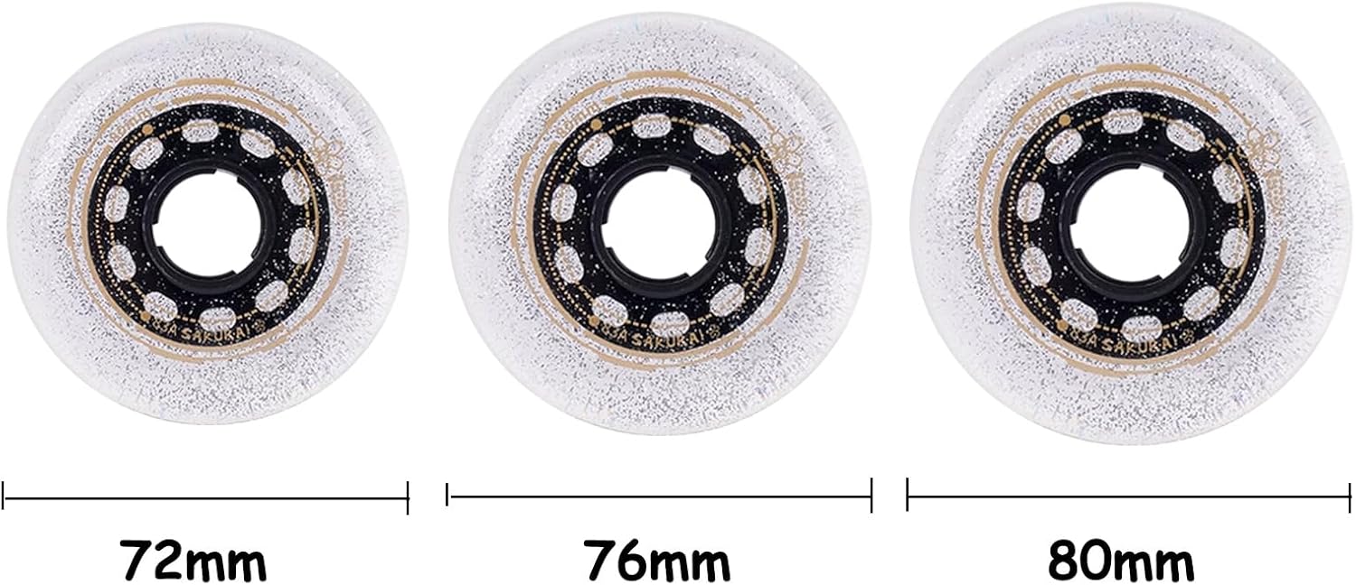 Skate Wheels Replacement, 4 Pack Inline Skate Wheels 72mm/76mm/80mm 83A Indoor/Outdoor Roller Skate Wheels, Roller Blade Skating Wheels, Training Wheels