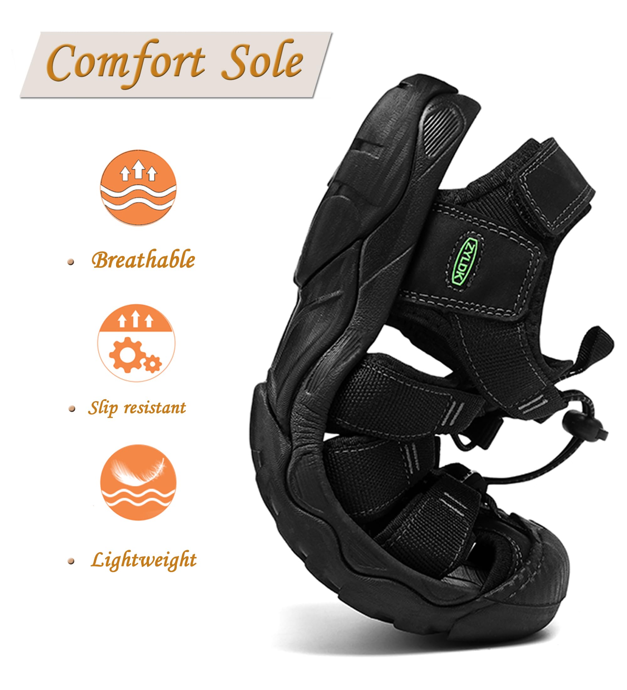 Uomo Sandali Estivi Esterni PelleTraspirante Sandali Sportivi Scarpe da Trekking Passeggiata Casual