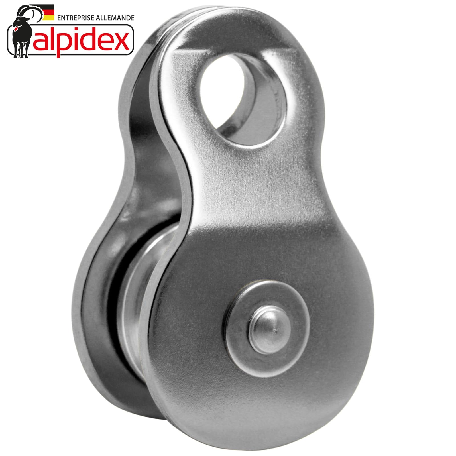 ALPIDEX Poulie de Renvoi 20 KN | Poulie de Mouflage | Mobile Pulley | Norme EN12278 | Câbles Jusqu'à 11 mm Diamètre | Palan Câble | Treuil Guide Câble | Oulies de Levage