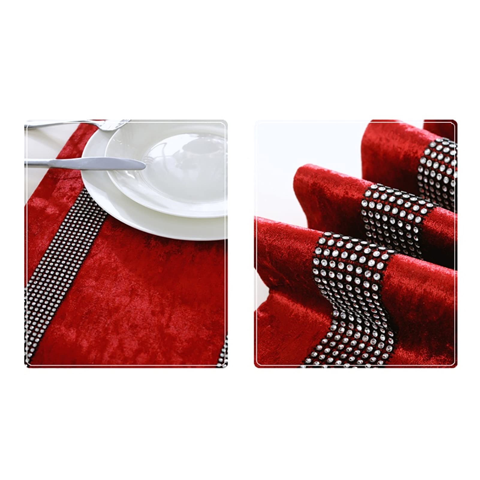 Elegant und luxuriös Tischläufer Stilvolle Atmosphäre Einfache Moderne Diamant Noble Luxuriöse Silbergrau Sparkle Crushed Samt Bling Table Runner, 5 Farben (Nero,32 * 210cm)
