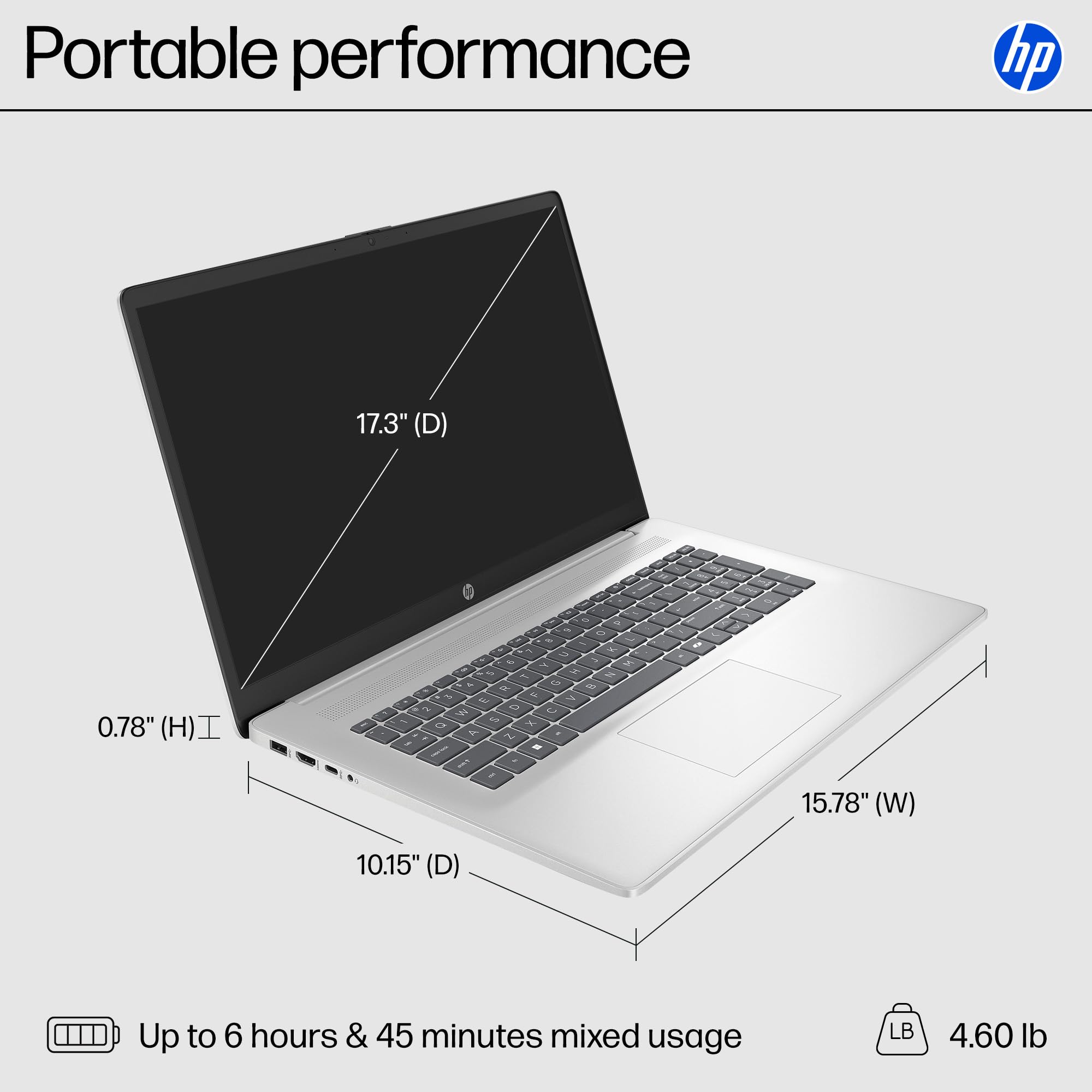 Amazon.co.jp: HP 17.3インチノートパソコン、FHDディスプレイ、Intel