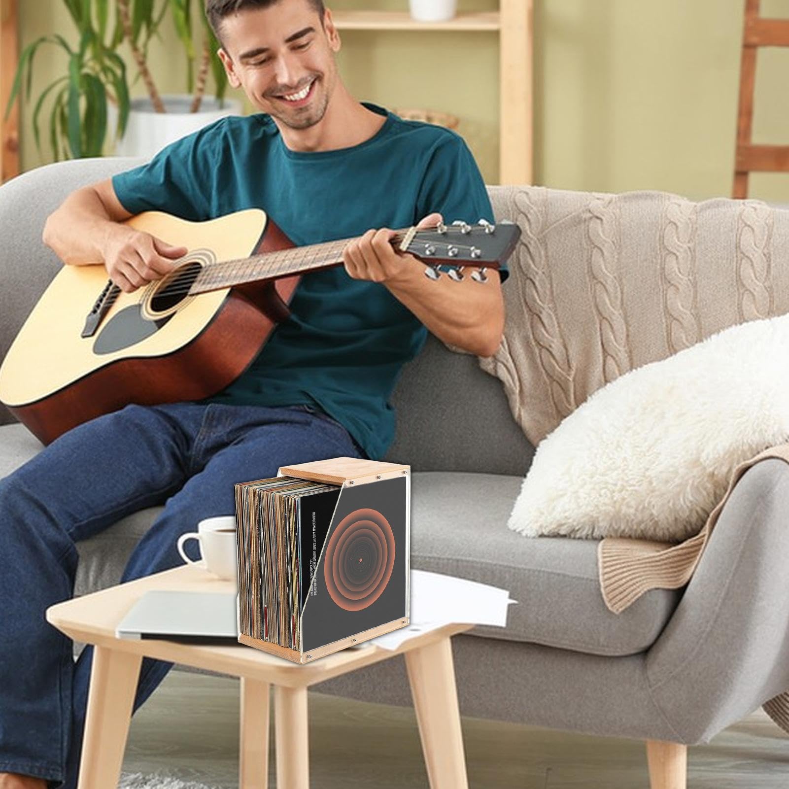 Supporto da tavolo in legno per dischi in vinile, elegante espositore per libri, documenti, quaderni, perfetto per soggiorno, camera da letto, appartamento, ragazzi e adulti