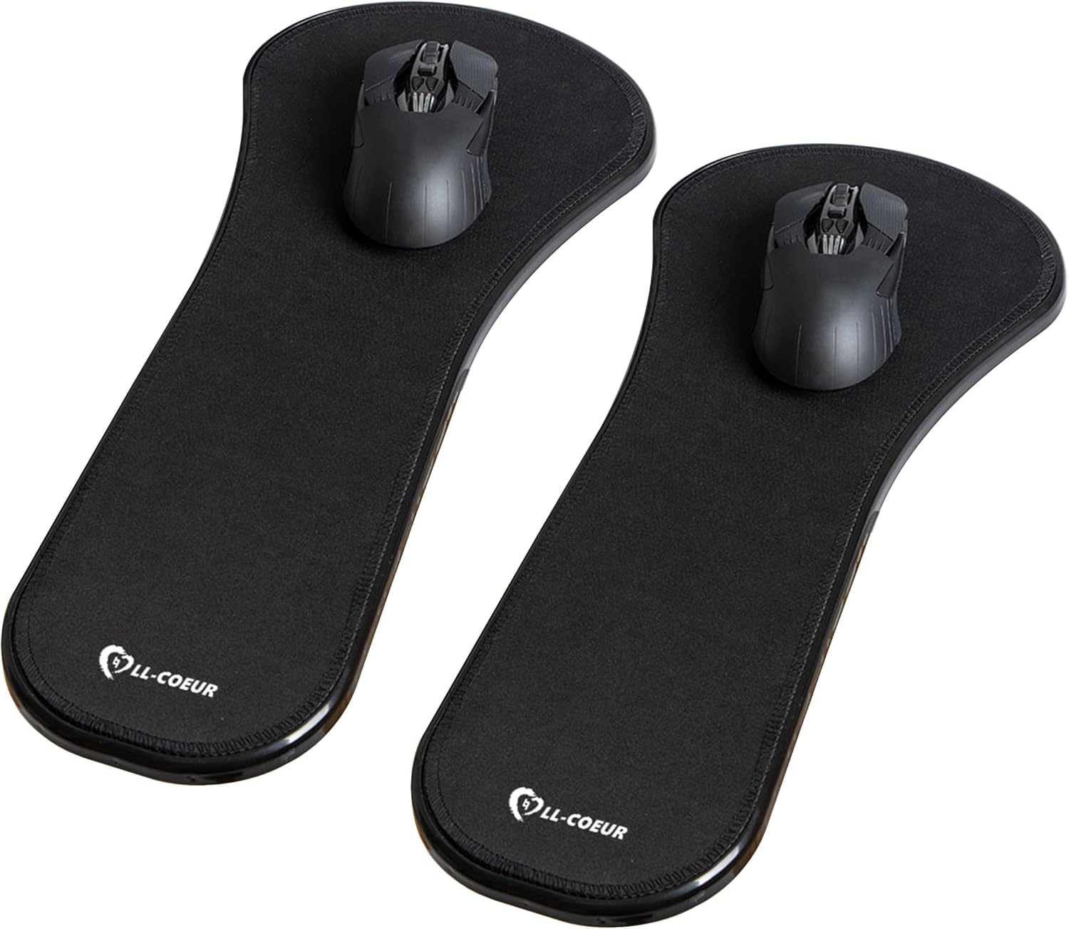 LL-COEUR 2 Pack Arm Support Wrist Rest for Table and Chair, Ergonomic Armrest Desk Extender, Multifunctional Computer Mouse Pad Holder (2 x Black)
