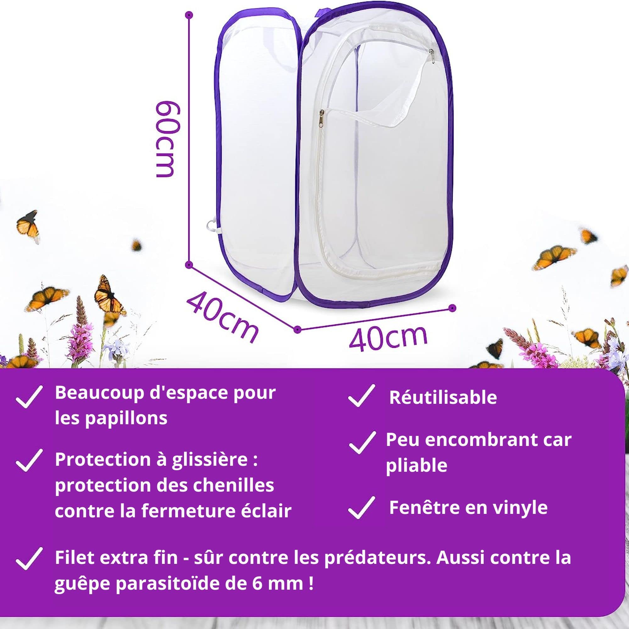 Ensemble d'élevage de Papillons pour Enfants/Adultes | Élevage de Papillons avec [Garantie de réussite] | Papillons indigènes | Élevage de chenilles à Domicile à partir de 3 Ans