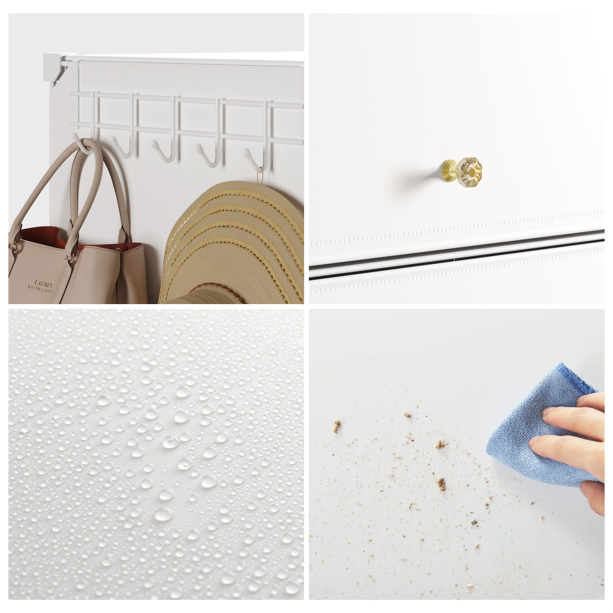 Mondeer Étagère à Chaussures 8 Niveaux, Étagère de Rangement Modulable avec Porte en Plastique, pour Couloir Chambre Salon, 30 x 60 x 138 cm (Blanc)